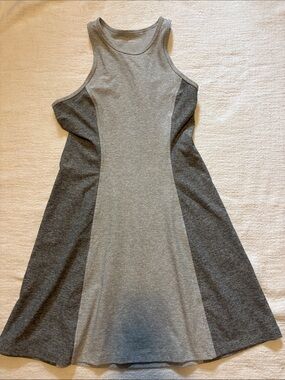 Gray Two-Tone Racerback A-Line Dress